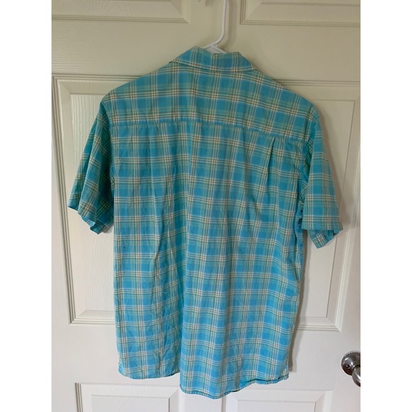 Carhartt Men's L Blue Plaid Short Sleeve Button Up Short Sleeve Shirt Large - Picture 3 of 5